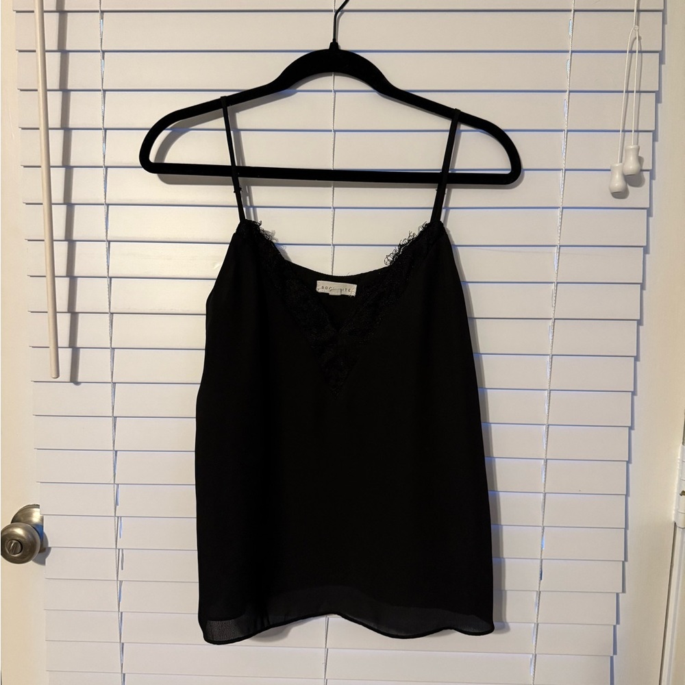 Socialite Black Lace Cami Top